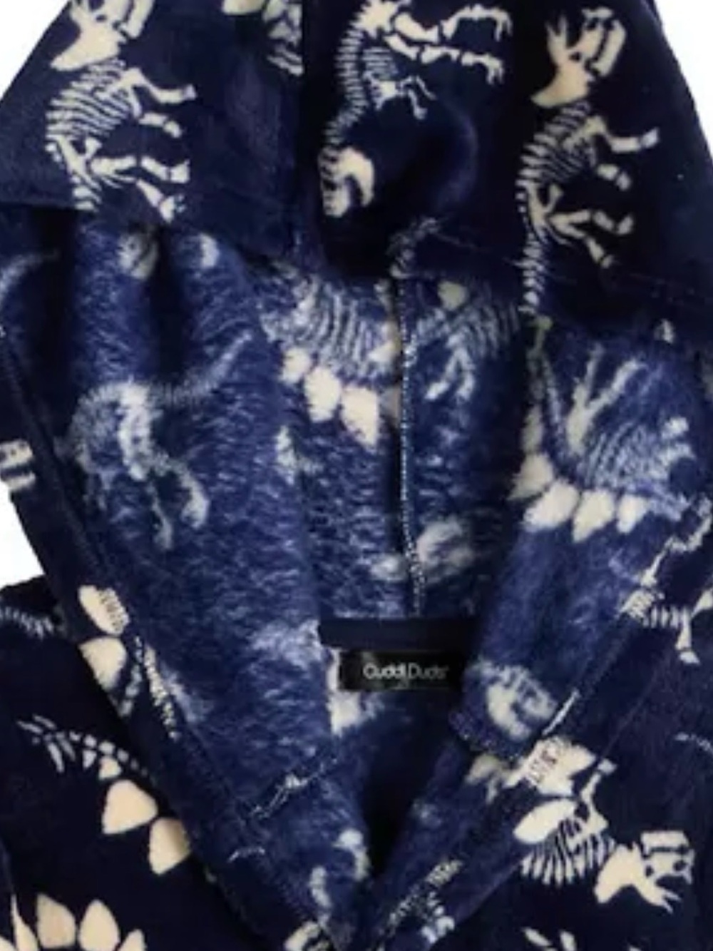 Cuddl Duds Kids Hooded Fleece Robe - Blue Dinosaur NWT /size Large 12-14 - Picture 5 of 5